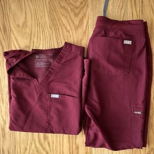 Maroon FIGS Scrubs Set